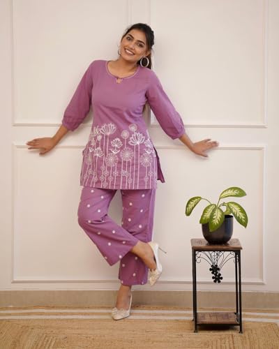 Image of ANNI DESIGNER Women Cotton Printed Co-Ord Set