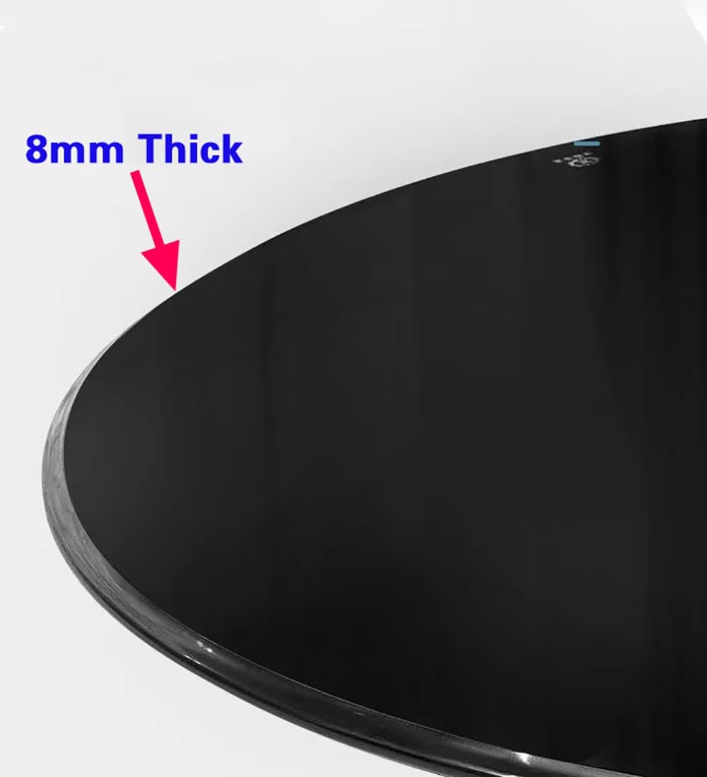 Plateau Tournant En Verre Trempé Lazy Susan Noir, Grand Plateau Rotatif De 60cm 80 cm 100cm, Pour Table De Salle À Manger, Assiette De Service De Table D'hôtel À Domicile, Facile À Partager La Nourrit