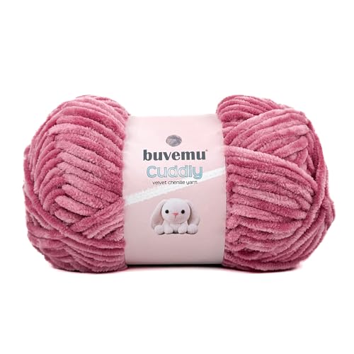 Image of Cuddly Velvet Chenille Yarn, Super Soft Fluffy Bulky for Knitting Crocheting Crafting Blanket Amigurumi, Durable for Shedding, 100 Gram (3.53 Ounces) 109 Yards (100 Meters) (Dusty Rose)