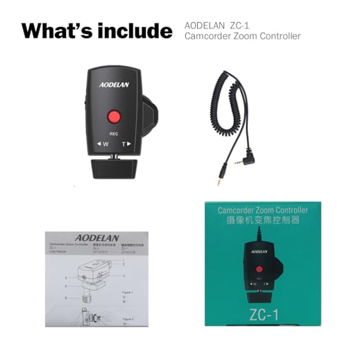 AODELAN Pilot zdalnego sterowania z zoomem kamera Lanc Terminal Statyw kompatybilny z kamerami Canon XL1S XL2 XHA1 XM1 XM2 / Sony NX5C, NX3C, 190P, 150P, 198P, VX2000E/Panasonic DVC33 DVC63
