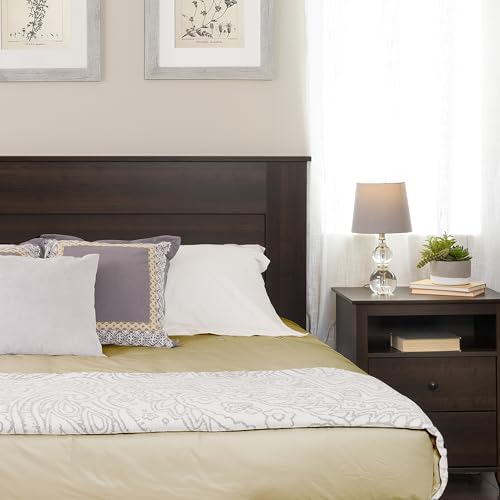 Image of Prepac Stylish Flat Wood Panel Headboard for King Size Beds, Simplistic Wooden King Headboard 2.25 inch D x 81 inch W x 48 inch H, Espresso, EHFK-1301-1