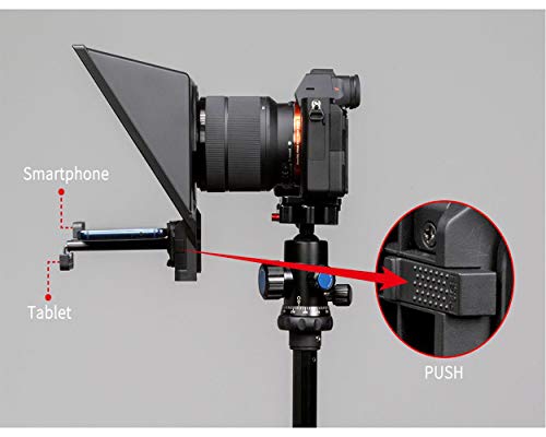 FEELWORLD TP2 Teleprompters for iPad Smartphone Tablets DSLR Cameras Adjustable APP Compatible with iOS/Android Portable Teleprompter Kit with Remote Control & Lens Adapter Rings Making Live Streaming by FEELWORLD - Image 2