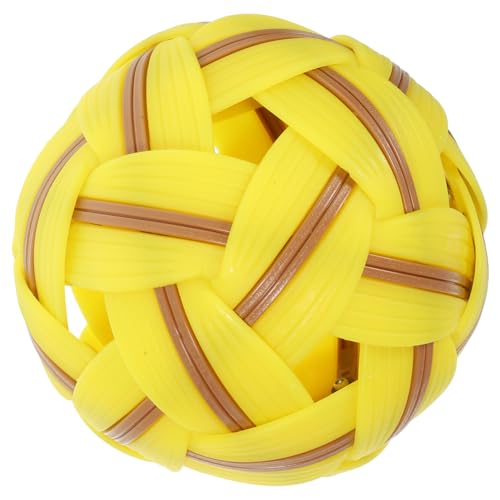 Sosoport Plastic Woven Football with Net Bag Versatile Outdoor Soccer Plaything for All Ages for Beach Playground and Backyard Fun Plastic Decor