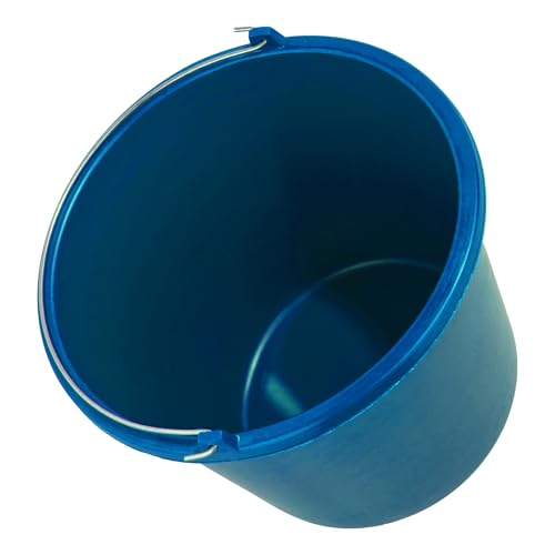 BEGRIS® Wiadro Budowlane z Tworzywa Sztucznego 5L Okrągłe Wiadro Mocne Plastikowe Wiaderko na Budowę, do Domu, Ogrodu Pojemnik z Metalową Rączką Grabie Ogrodowe Do Liści Trawy