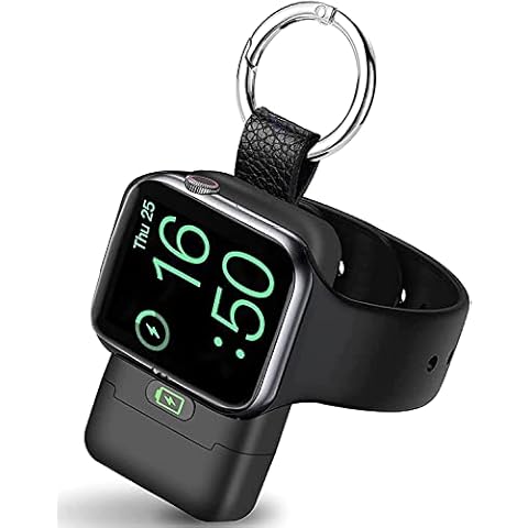 Portable Wireless Charger for Apple Watch,HUOTO iWatch Charger 1400mAh Smart Keychain Power Bank,Portable Magnetic iWatch Charger for Apple Watch Series 9/8/7/6/SE/5/4/3/2/1/UItra/UItra 2 Cover