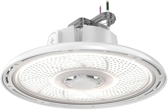 Lithonia Lighting REBL Round High Bay LED Light, 12,000/15,000/18,000 Adjustable Lumen Output, 3500K/4000K/5000K Switchable White Color Temperature, Work Light, XVOLT 277-480V, 12.2" x 7.5", White