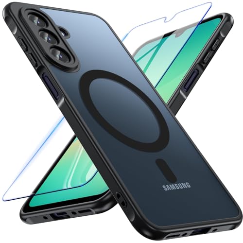BESINPO Magnetic for Samsung Galaxy A26 5G Phone Case with Screen Protector, Military Grade Shockproof for Galaxy A26 5g Phone case Drop Protection Slim Bumper Cover for Samsung A26 5G Case(Black)