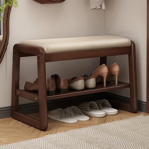 MSHGSKU Entryway Shoe Bench with Cushioned Seat Upholstered Ottoman for Bedroom & Living Room Wooden Shoe Storage Organizer Gray 80cm/31.5in – Stylish & Functional Furniture