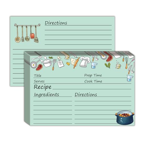 Cartes de recettes 10x15 cm lot de 100 fiches vierges recto verso