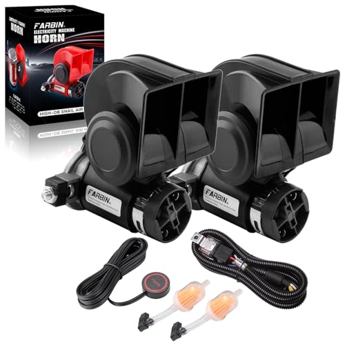 FARBIN Air Horn for Truck Compact Train Horn Electric Car Horn with Button