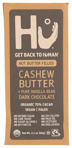 CASHEW BUTTER + PURE VANILLA BEAN ORGANIC 70% CACAO DARK CHOCOLATE, CASHEW BUTTER + PURE VANILLA BEAN