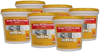 SIKA Sikacryl Stucco Repair, White, 1-Qt, Ready-Mix Stucco Patch for Large Cracks and Spalls, Acrylic-Based, Interior/Exterior, Textured, Moisture-Resistant (Pack of 6)