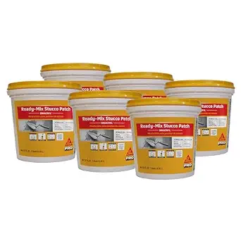 Sikacryl Stucco Repair, White, 1-Qt, Ready-Mix Stucco Patch for Large Cracks and Spalls