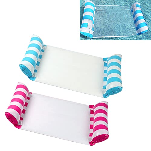 Set di 2 letti gonfiabili galleggianti, amache gonfiabili galleggianti, letti gonfiabili, amache gonfiabili per adulti e bambini, adatte per nuotare in spiaggia.
