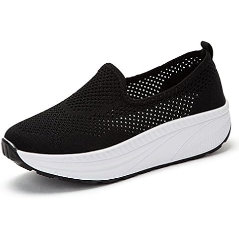 Hishoes Women's Mesh Slip-On Platform Trainers Cover