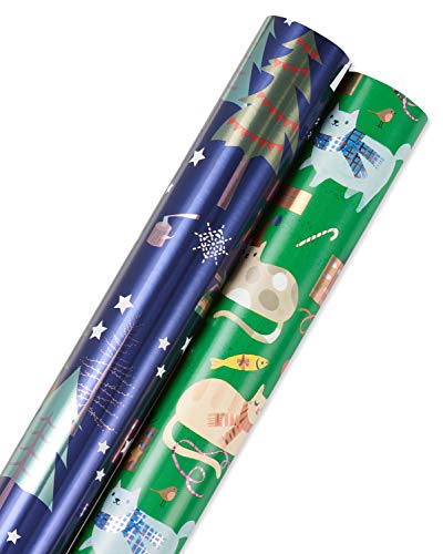Papyrus Christmas Wrapping Paper Bundle, Playful Cats, Cars And Trees (2 Rolls) #TOP3
