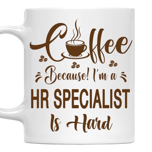 MONIZILUCKY Hr Specialist Mug, Coffee Because Job Is Hard 11oz Ceramic Mug