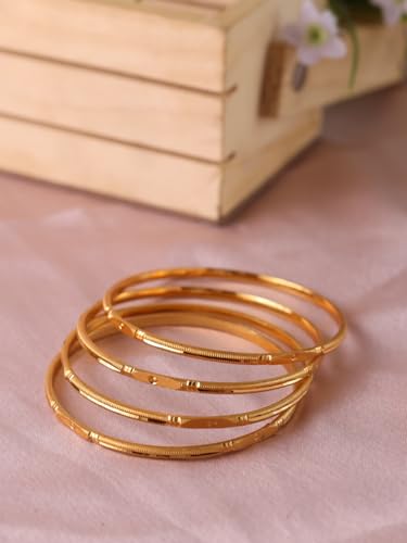 Image of Zeraki Jewels Women's Traditional Gold Plated Ishika Bangle (Set of 4)