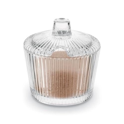 Altom Design Geriffelte Zuckerdose mit Deckel aus Glas,...