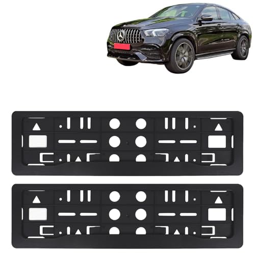 Image of KINGSWAY AMG GLE 53 Car Number Plate Frames for All 2020 Onwards Models of Mercedes Benz Car Registration Plate Holders, Black Licence Plate Covers (Front and Rear), Universal Size 51.5 x 14.5 cm