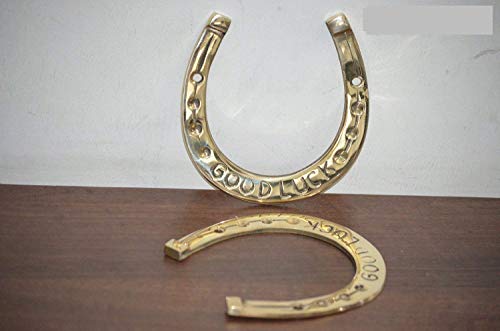 Lovely Ornate Brass Vintage Good Luck Horseshoe, Horseshoe Good Luck Paperweight, Brass Horse