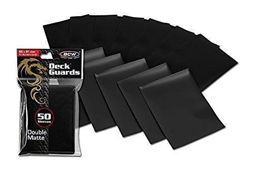 BCW FBA_1-DGM-BLK 100 Premium Black Double Matte Deck Guard Sleeve Protectors for Gaming Cards (two pack of 50 sleeves)