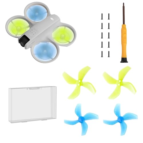 JUNENTER �h���[�� �J���t�� �v���y�� DJI Neo �p ��m�C�Y �v���y�� �y�� �ϋv�� �v���y�� �E�B���O �u���[�h DJI Neo �A�N�Z�T���[�p �v�������p�X�y�A�p�[�c 4�� (�O���[)