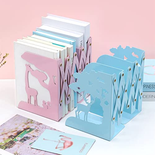 Sujetalibros estantería ajustable hierro contra caídas libros 7