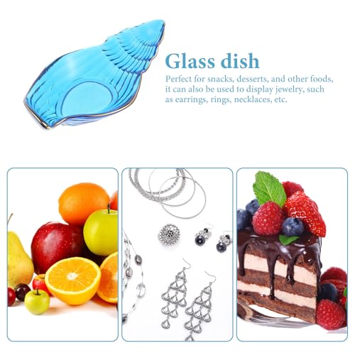 Assiette en verre de conque bleue alimentaire pour simplifier vos buffets - 4