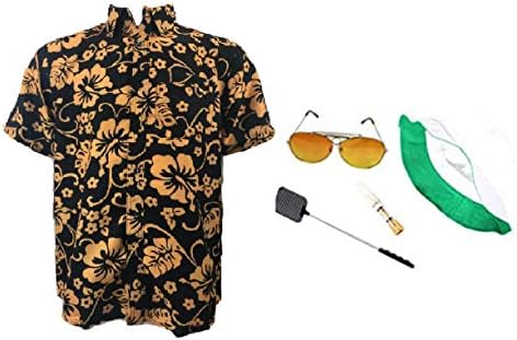 costumebase Fear & Loathing Las Vegas Shirt Hat Orange Glasses Cigarette  Holder Swatter Duke, Mix, L : Amazon.ie: Fashion
