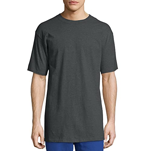 Hanes Men's Short Sleeve Beefy-t (Pack of 2), Charcoal Heather, S image 2