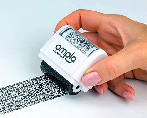 Ompla Identity Theft Data Protection Roller Stamp - Includes 6 Ink Refills