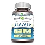 Amazing Formulas ALA/ALC (Alpha Lipoic Acid/Acetyl L-Carnitine) Supplement | 750 Mg Per Serving | Capsules | Non-GMO | Gluten-Free | Made in USA (1 Pack, 120 Count)