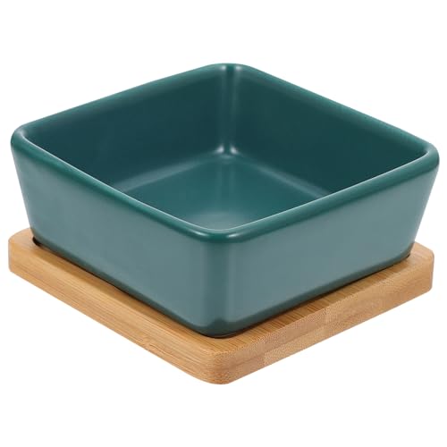 SEWOART 1Set Ceramic Pet Bowl with Base Tray and Feeding Dish for Cats and Dogs Skid Resistant Rounded Corners Easy to Durable Design