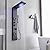 BATHLAVISH 6 in 1 Shower Panel Tower System, Rainfall Shower Panels Set w/LED and Digital Display Stainless Steel Shower Tower with Waterfall Tub Spout 2-Type Massage Jets Handheld Head Matte Black