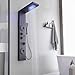 Bathfinesse Shower Panel LED Rainfall Waterfall Shower Head Light Bathroom Shower Panel Tower System Rain Massage 6-Functions with Handheld Shower Tub Spout Body Jet Temperature Display Wall Mount