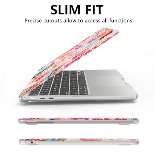AKIT Compatible with MacBook Air 13 inch Case M5 2026 2025-2022 M4 M3 M2 A3449 A3240 A3113 A2681, Pattern Hard Shell Laptop Case+Screen Protector+Keyboard Cover for MacBook Air 13.6 inch, SumPink by AKIT - Used condition - Image 6