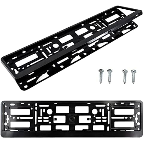 TAPORT PAIR (2PCS) BLACK HINGED Car Registration License Number Plate Surround Holder for flat car bumpers, caravans and trailers Cover