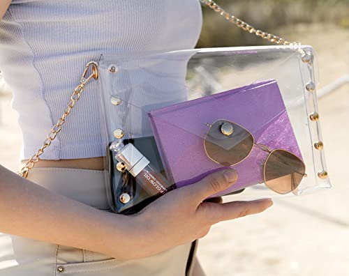Y&R Direct Cute Clear Bag Purses for Women Stadium Transparent Crossbody Bag with Removable Chain for Sporting Events Concert2