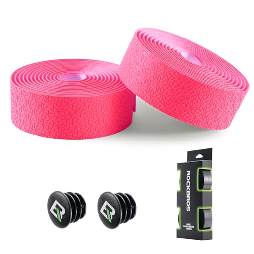 ROCKBROS Lenkerband Rennrad, 2 Rollen Rennrad Lenkerband, Super Lang 220cm und Dicke 2,5mm, Griffband Selbstklebend für MTB Gravel und Urban Cycling, Rosa