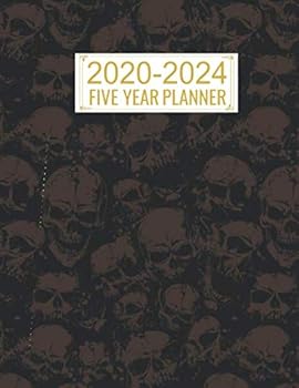 2020 - 2024 Five Year Planner: Skull Pattern : 60 Months Calendar and Appointment Schedule Notebook, Agenda Organizer with Notepad Area - Paperback - 131 Pages - 8. 5 X 11 Inches