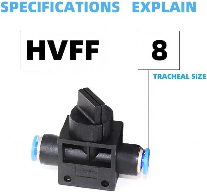 6MM 8MM Air Flow Control Switch Union Straight Pu Tube Connector Plastic Push In Fitting 10Pcs(HVFF-8)