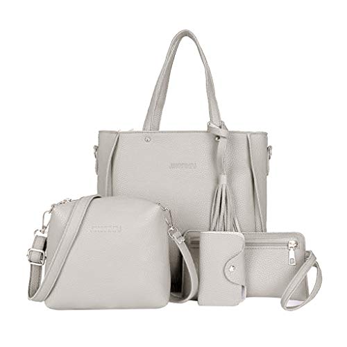 Baoblaze 4PACK Bolsa De Couro Feminina Bolsa De Ombro Bolsa Bolsa Titular De Cartão Conjunto De Saco