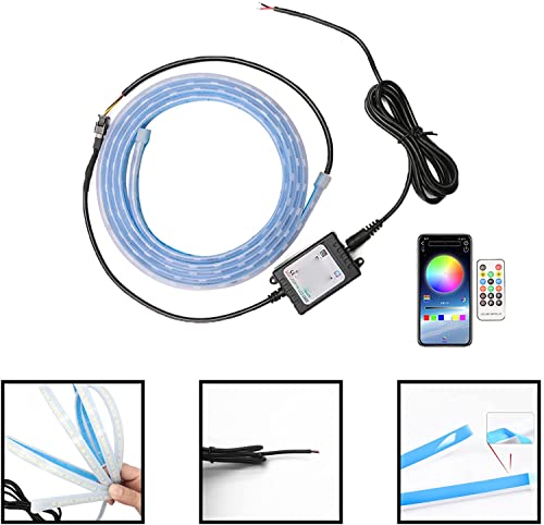 Image of AutoBizarre Multicolor 70 inch (1.8 Meters) Flexible Waterproof Car Hood Strip DRL Light Daytime Running Light with App & Remote Control (works with all cars)