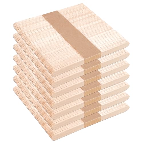 Somiara - 350 pcs Lolly Sticks,114 x 10 x 2 mm Popsicle Sticks, Natural Wooden Lollipop Sticks, Smooth, Lollipop Sticks for Ice Cream Handwork Craft