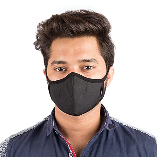 Image of Grin Health N99 Anti Pollution Mask with Acitivated Carbon Without Valve Reusable & Washable, Unisex (Standard Size - Fit Most, Black)