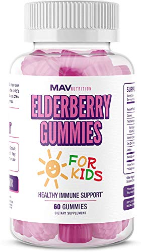 MAV Nutrition Elderberry Gummies Immune System Booster for Kids Vitamins with Vitamin C