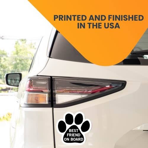 Image of Best Friend on Board Pawprint Car Magnet 5 Inch, Dog Lover Gift