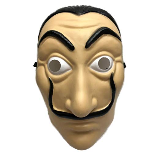 Máscara de Slavador Dalí Halloween Cosplay, Casa de Papel Cosplay Mask para Hombres/Mujeres Fiesta de Mascarada, Halloween, Carnaval Cover