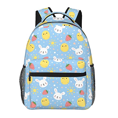 Mochila de viaje ligera y espaciosa con diseño original de conejito para hombre y mujer